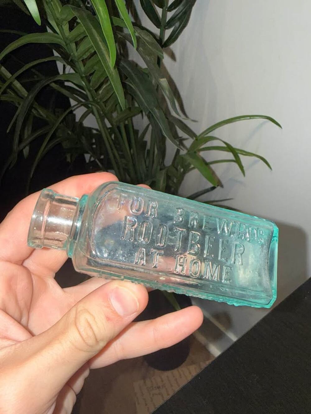 Antique Hires's Household Extract Root Beer Bottle Aqua Embossed Philadelphia